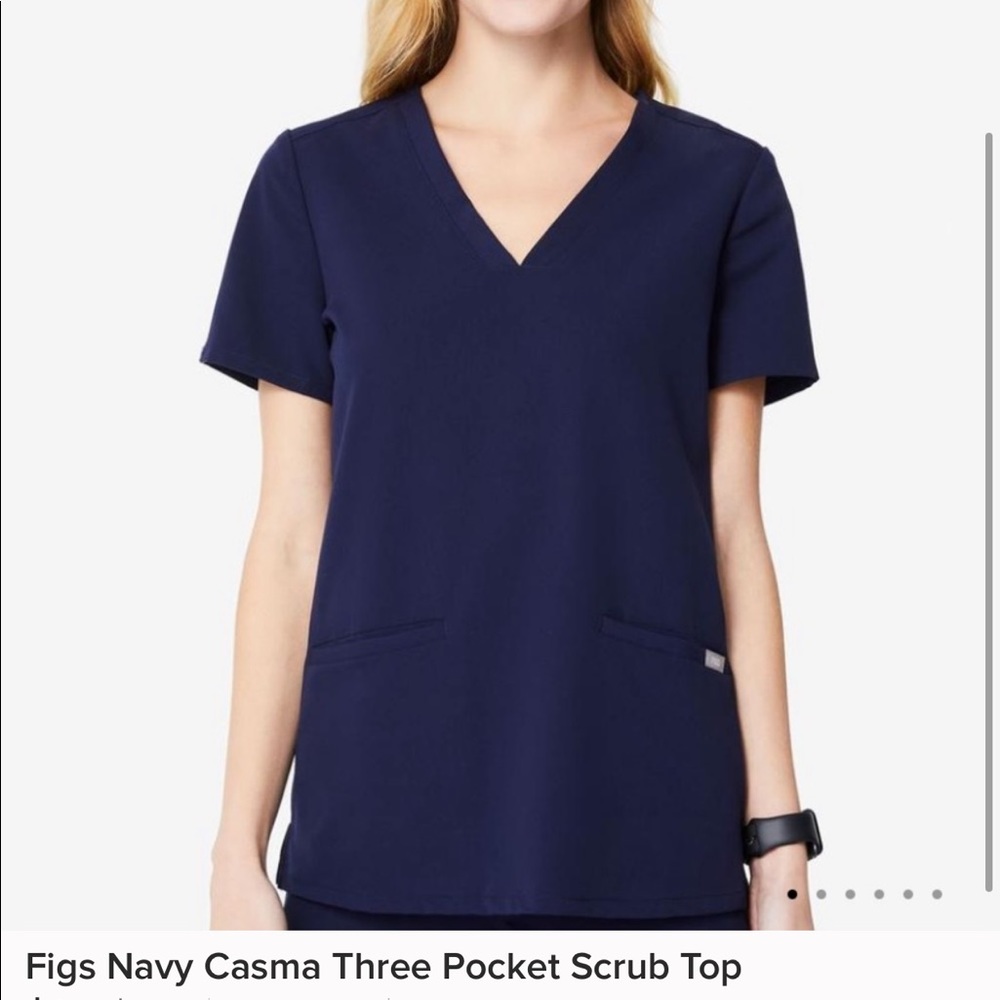 Figs Navy Casma Three Pocket Scrub Top